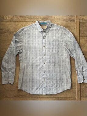 Tommy Bahama Island Modern Fit Cotton Woven Check Button-Up Shirt Men L